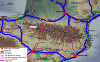 Carte 1 : Infrastructures et communications transpyrnennes - 1.6 Mo