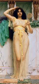 John William Godward : Girl with a mirror