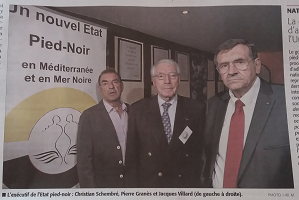 Midi Libre, 29 octobre 2017. De gauche à droite : Christian Schembré, Pierre Granès et Jacques Villard.