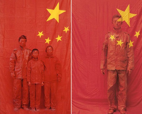  Liu Bolin Hiding in the City No. 54- Photo of the Whole Family, 2007 