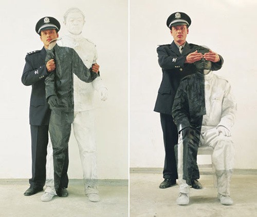  Liu Bolin Hiding in the City No. 16- People's Policeman, 2006 