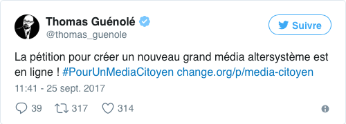 Tweet de Thomas Guénolé