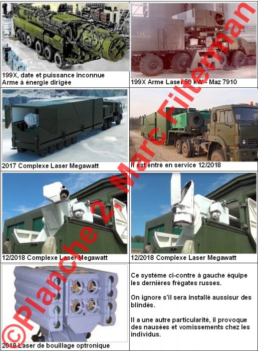 arme à énergie dirigée 2018, char laser russe anti-drone, anti-missile, anti-satellite, laser mégawatt Peresvet {JPEG}