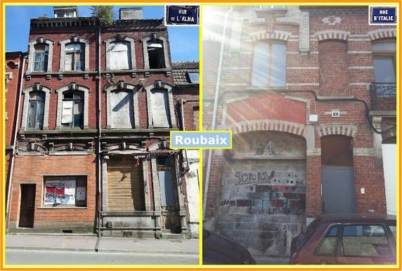 Maisons abandonnées à Roubaix. 