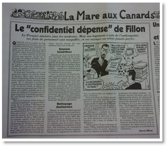 Les d�penses de Matignon - Canard Enchain�