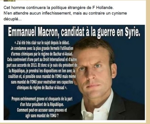 Macron prépare l'abominable guerre contre la Syrie, voici des preuves
