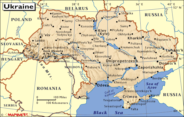 Carte d'Ukraine.