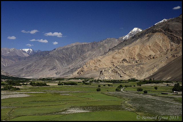 Wakhi fields are maintained like gardens, Afghanistan © Bernard Grua