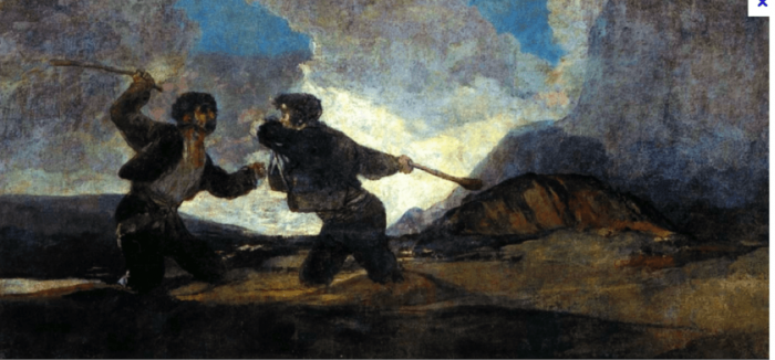 Duel au gourdin, de Goya {PNG}