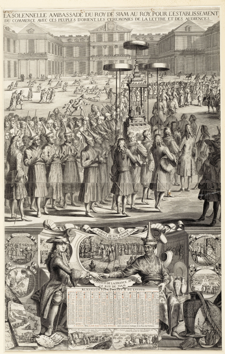Audience solennelle donnée par le roi de Siam au chevalier de Chaumont et à  l'abbé de Choisy | Images d'Art