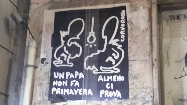 Un pape ne fait pas le printemps, au moins, il s'y essaie. (CorvoRosso, corbeau rouge) 